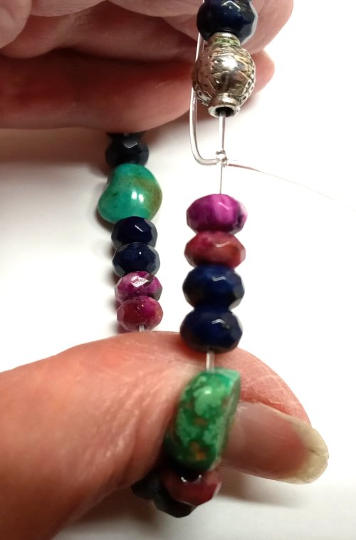 Judy Larson's Stretch Bracelets - , Beading, Beads, Use a scissors or fingernail clipper to trim off